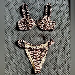 ASOS Brown Zebra Print Bikini